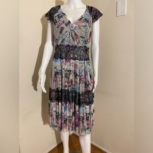 Chanel Silk Multi-Color Logo Graphic Dress Sz: EUR 40 US 6